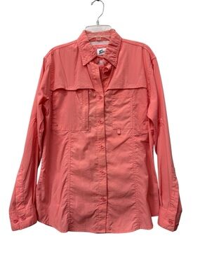 World Wide Sportsman Coral Button-Up Fishing Shirt size S womens